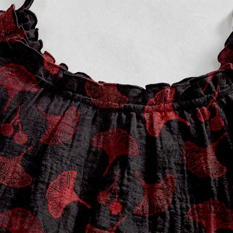 Ginkgo Floral Tie Strap Lounge Dress - image 33