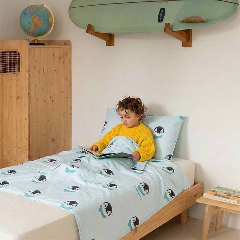 Penguin Dream Cotton Gauze Baby Blanket - image 3