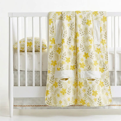 Yellow Floral Cotton Quilted Baby Blanket - image 4