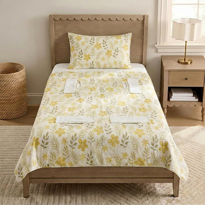 Yellow Floral Cotton Quilted Baby Blanket - image 2