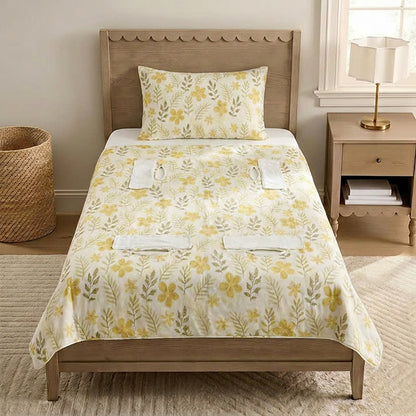 Yellow Floral Cotton Quilted Baby Blanket - image 2