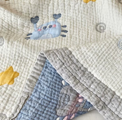 Blue Crab Lyocell Quilted Baby Quilt - image 5