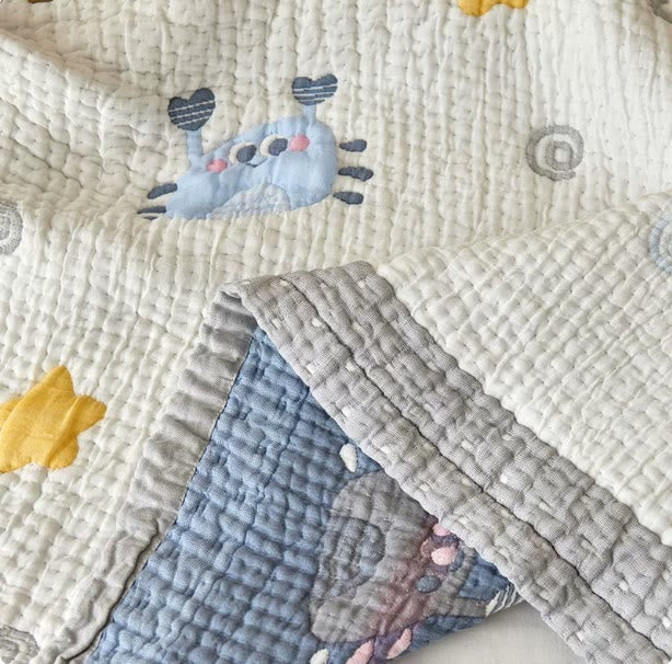 Blue Crab Lyocell Quilted Baby Blanket - image 5