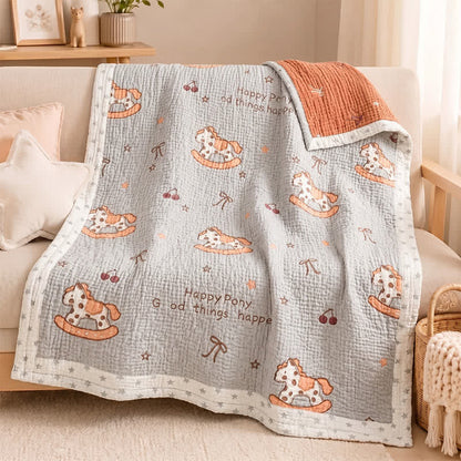Happy Pony Lyocell Cooling Quilted Baby Blanket - image 1