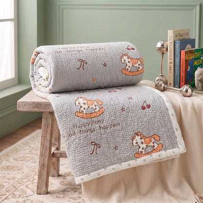 Happy Pony Lyocell Cooling Quilted Baby Blanket - image 3