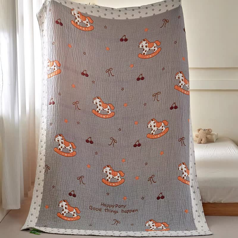Happy Pony Lyocell Cooling Quilted Baby Blanket - image 6
