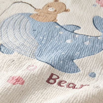 Whale and Bear Lyocell Quilted Baby Blanket - image 5