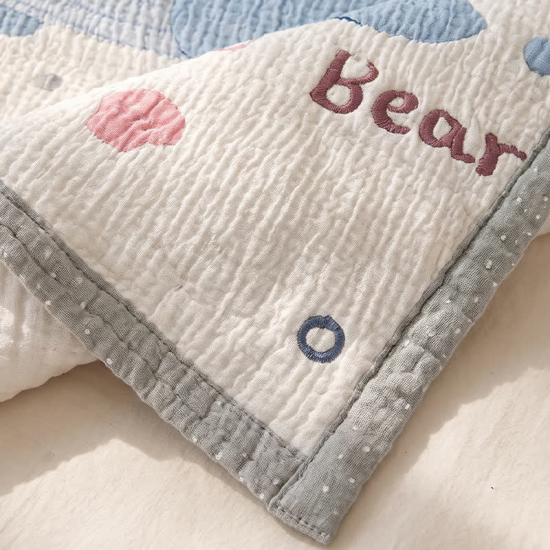 Whale and Bear Lyocell Quilted Baby Blanket - image 4