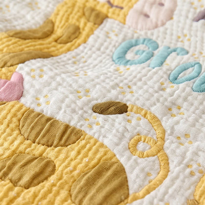 Giraffe and Lion Lyocell Quilted Baby Quilt - image 3