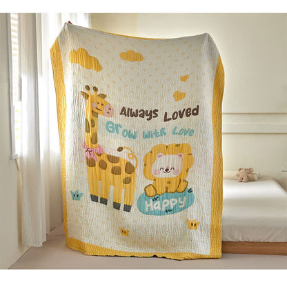 Giraffe and Lion Lyocell Quilted Baby Quilt - image 5