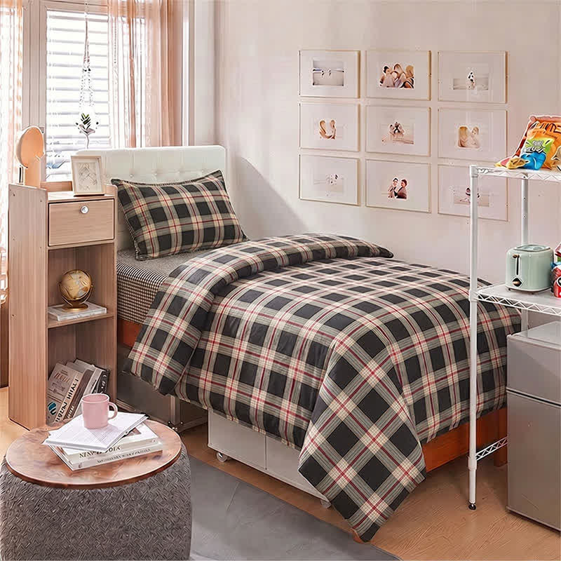 Heritage Plaid Twin XL Dorm Bedding Set - Twin XL - Black - 3-Piece Duvet Set - image 4