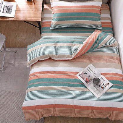 Coral Teal Stripe Twin XL Bedding Set - image 2