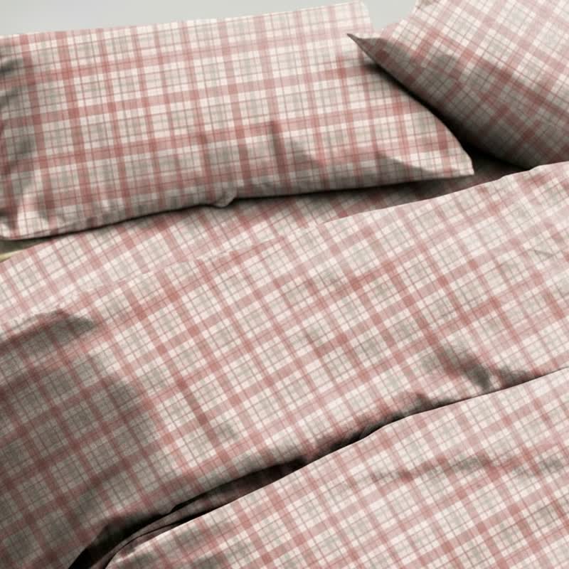 Soft Pink Plaid Twin XL Bedding Set - image 3
