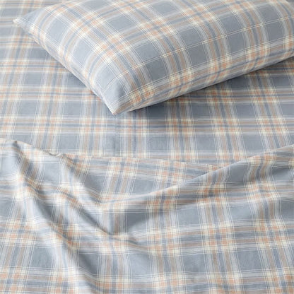 Blue Plaid Cotton Twin XL Bedding Set - image 5