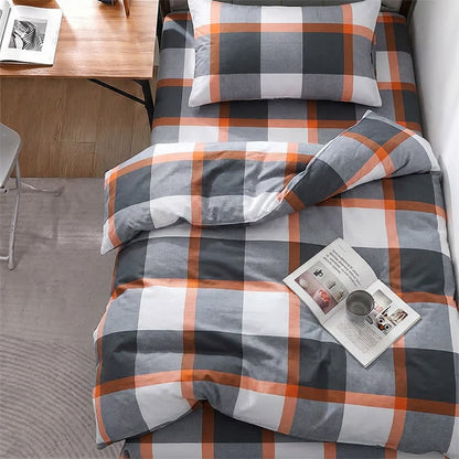 Modern Grey Plaid Twin XL Bedding Set - image 1