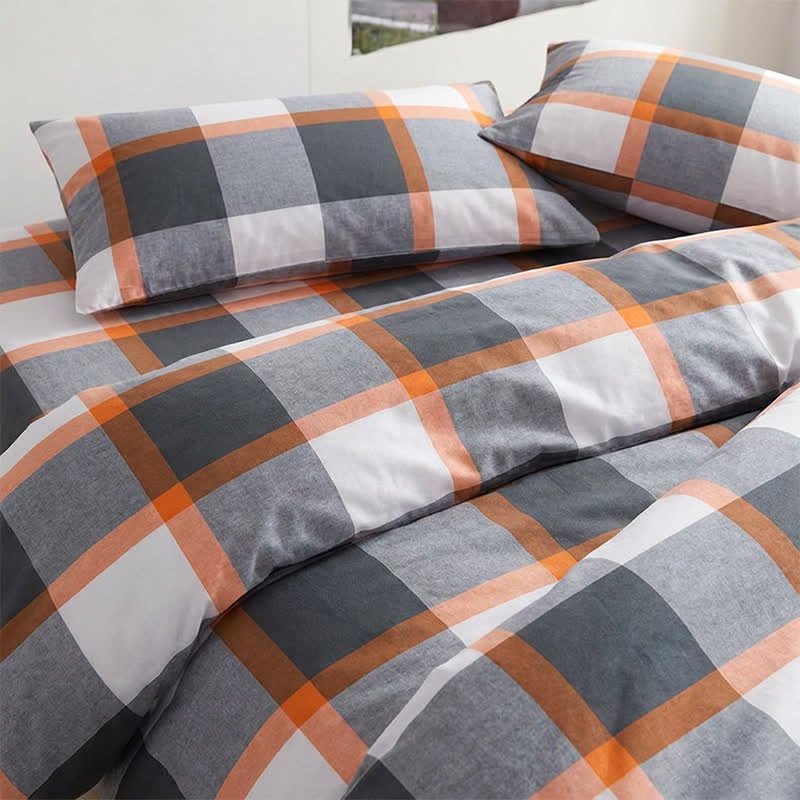 Modern Grey Plaid Twin XL Bedding Set - image 3
