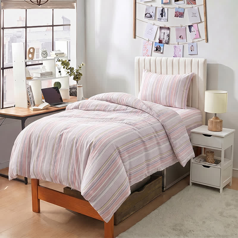 Pastel Stripe Twin XL Dorm Bedding Set - image 11