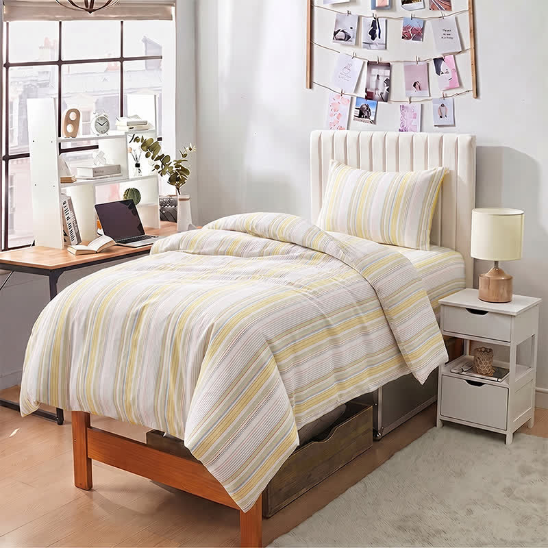 Pastel Stripe Twin XL Dorm Bedding Set - image 1