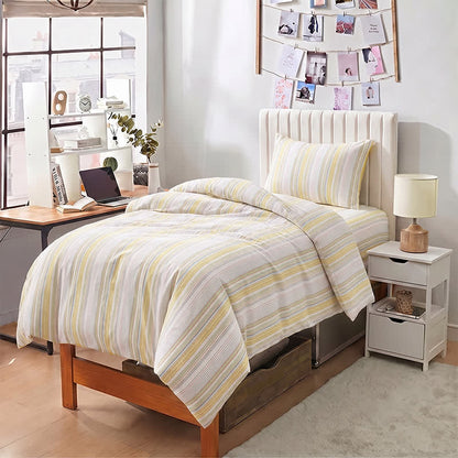 Pastel Stripe Twin XL Dorm Bedding Set - image 1