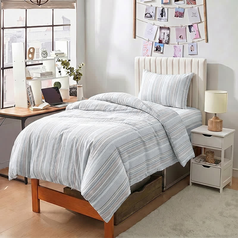 Pastel Stripe Twin XL Dorm Bedding Set - image 6
