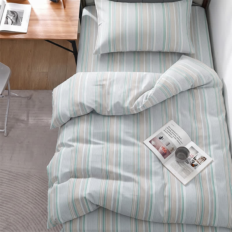 Pastel Stripe Twin XL Dorm Bedding Set - Twin XL - Green - 3-Piece Duvet Set - image 15