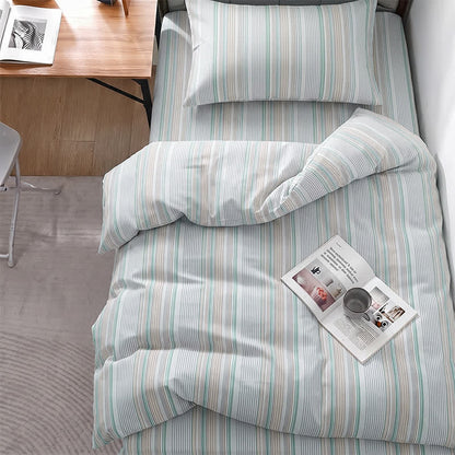 Pastel Stripe Twin XL Dorm Bedding Set - Twin XL - Green - 3-Piece Duvet Set - image 15