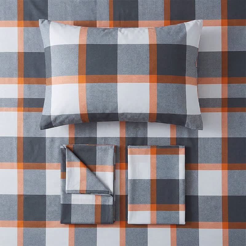Modern Grey Plaid Twin XL Bedding Set - image 4