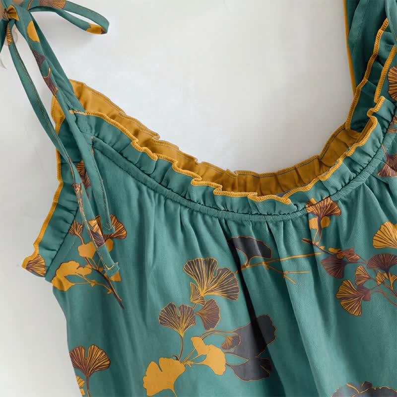 Botanical Leaf Cami & Pants Loungewear Set - image 1