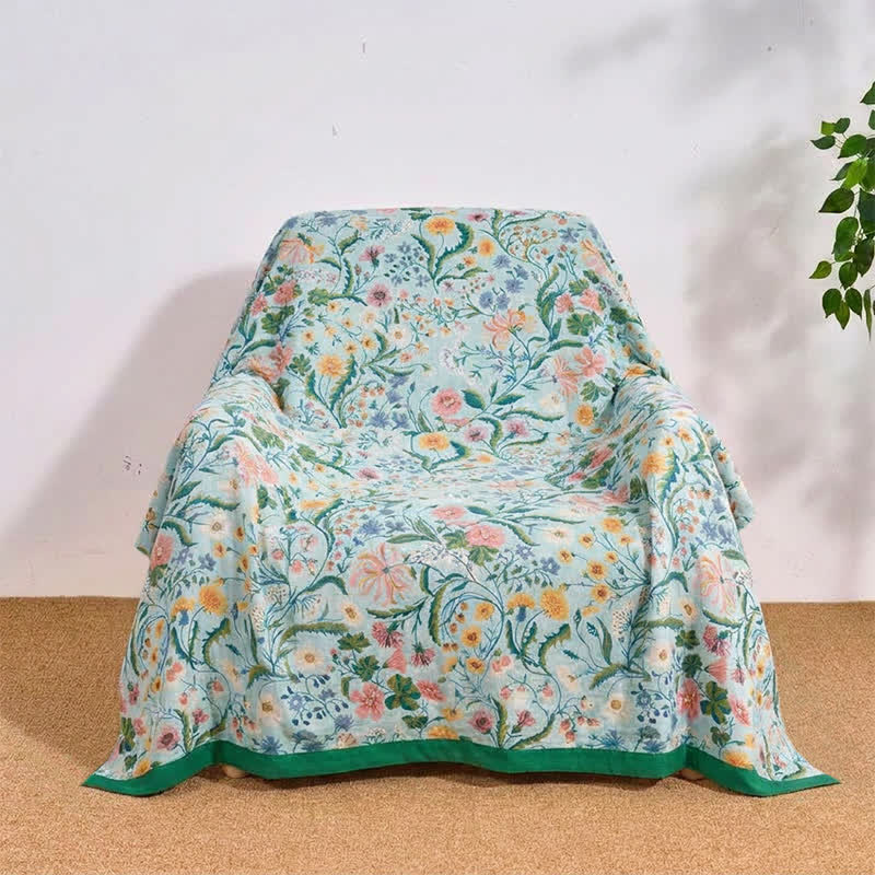 Meadow Reversible Cotton Muslin Blanket Quilt - image 5