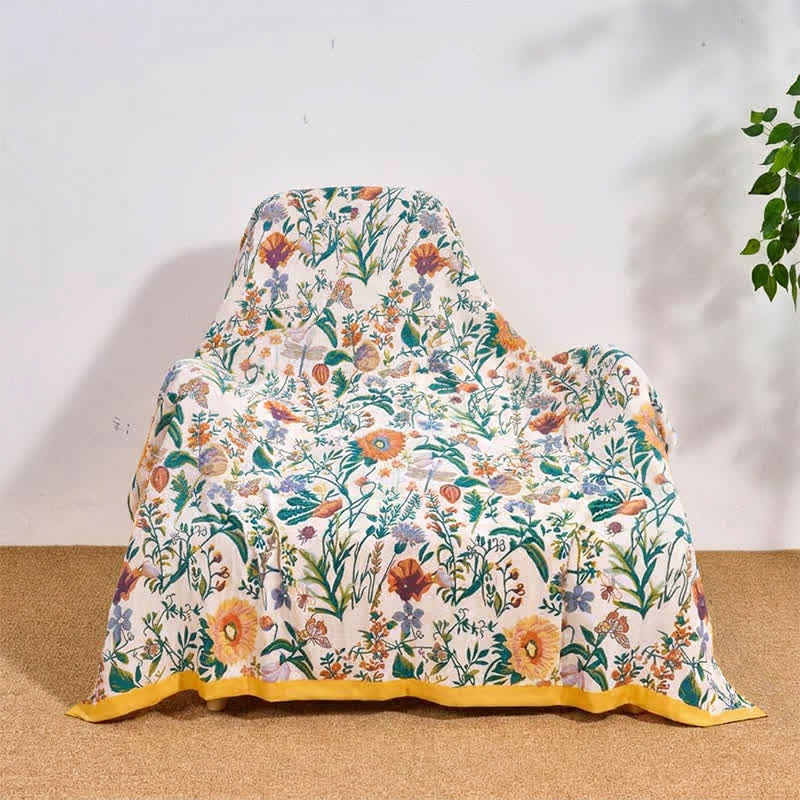 Meadow Bloom Cotton Muslin Reversible Quilt - image 4