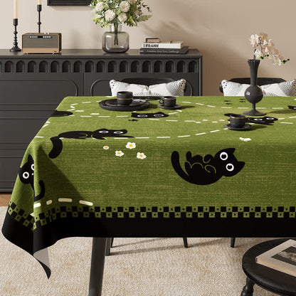Playful Cat Garden Waterproof PVC Tablecloth - image 2