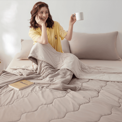 Double-Sided Cooling Lightweight Summer Comforter - Latte Beige - 79" × 91"  - image 8