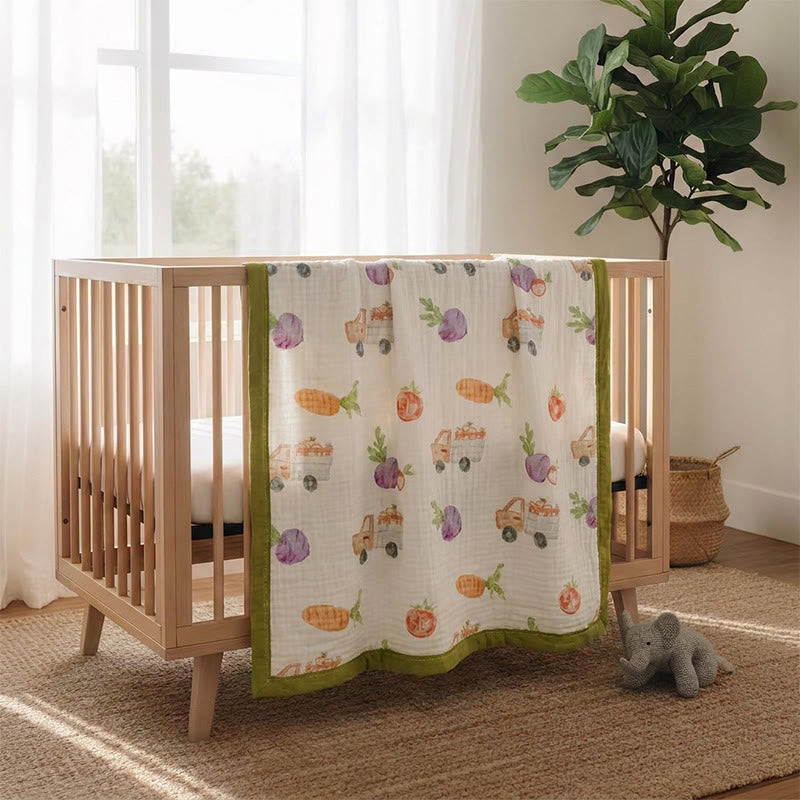 Garden Veggie Print Cotton Gauze Blanket - image 5