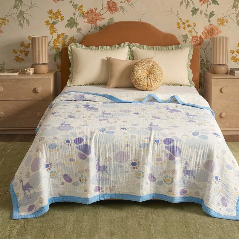 Pastel Bloom Cotton Gauze Blanket - image 0