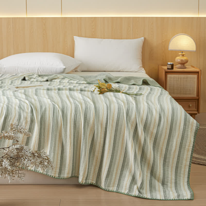 Soft Stripe Reversible Cotton Bedspread - image 6