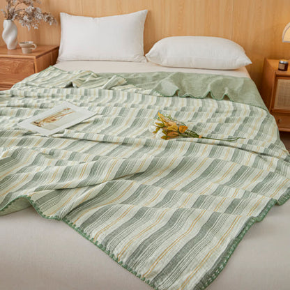 Soft Stripe Reversible Cotton Bedspread - image 7