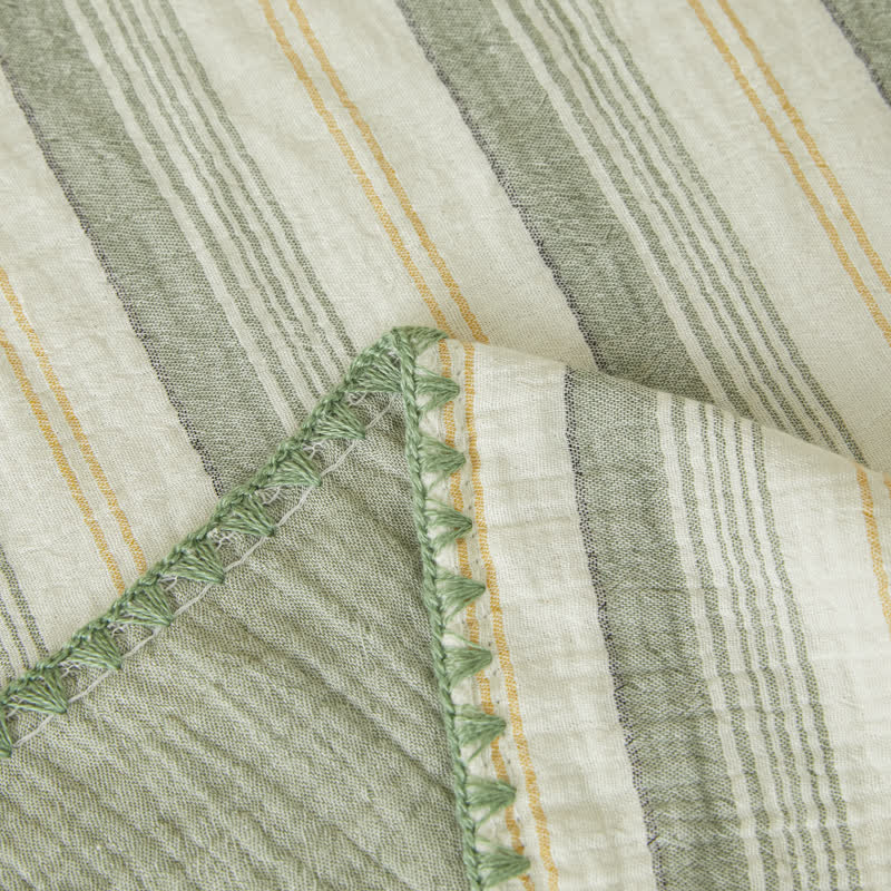 Soft Stripe Reversible Cotton Bedspread - image 9