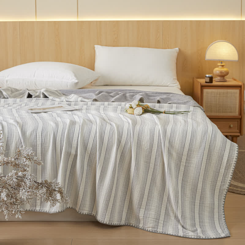 Soft Stripe Reversible Cotton Bedspread - image 16