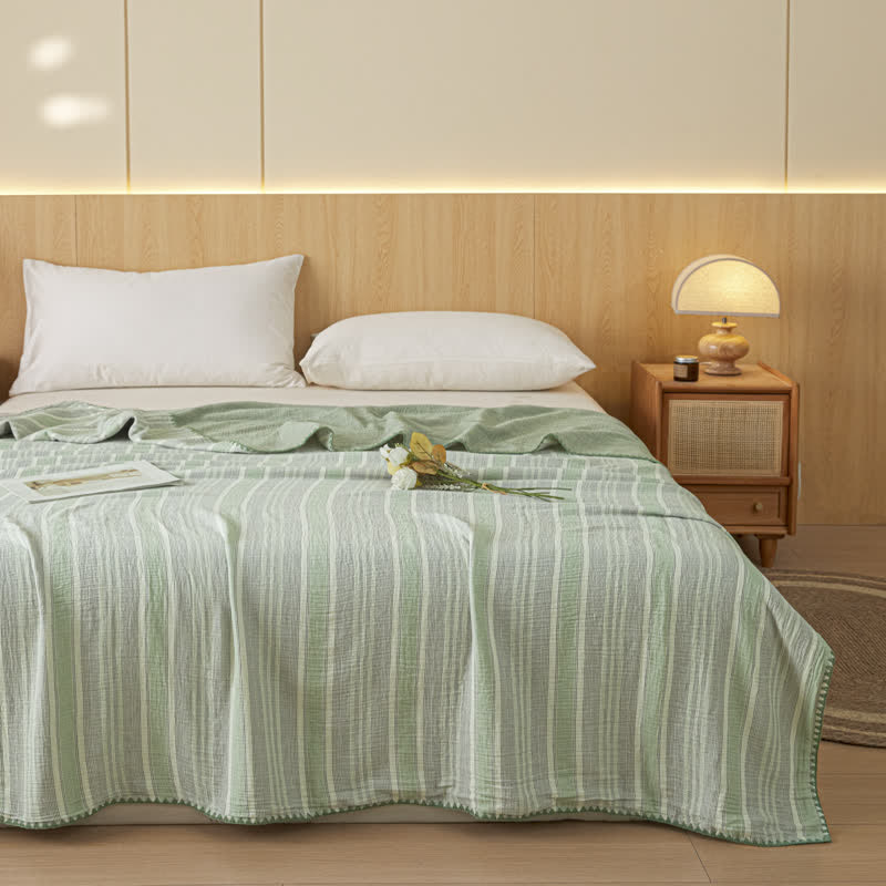 Soft Stripe Reversible Cotton Bedspread - image 21