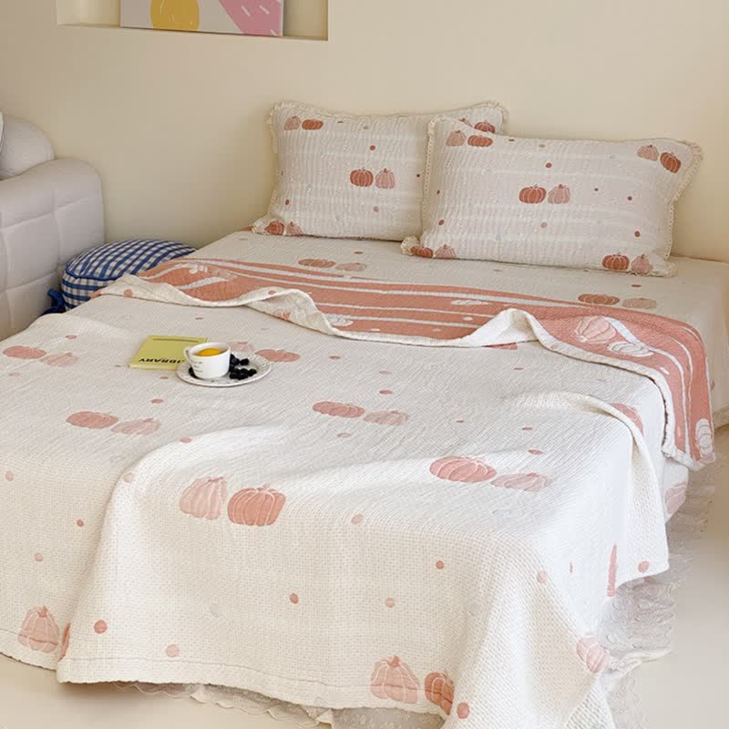 Cream Pumpkin Quilted Lyocell Summer Quilt - image 3