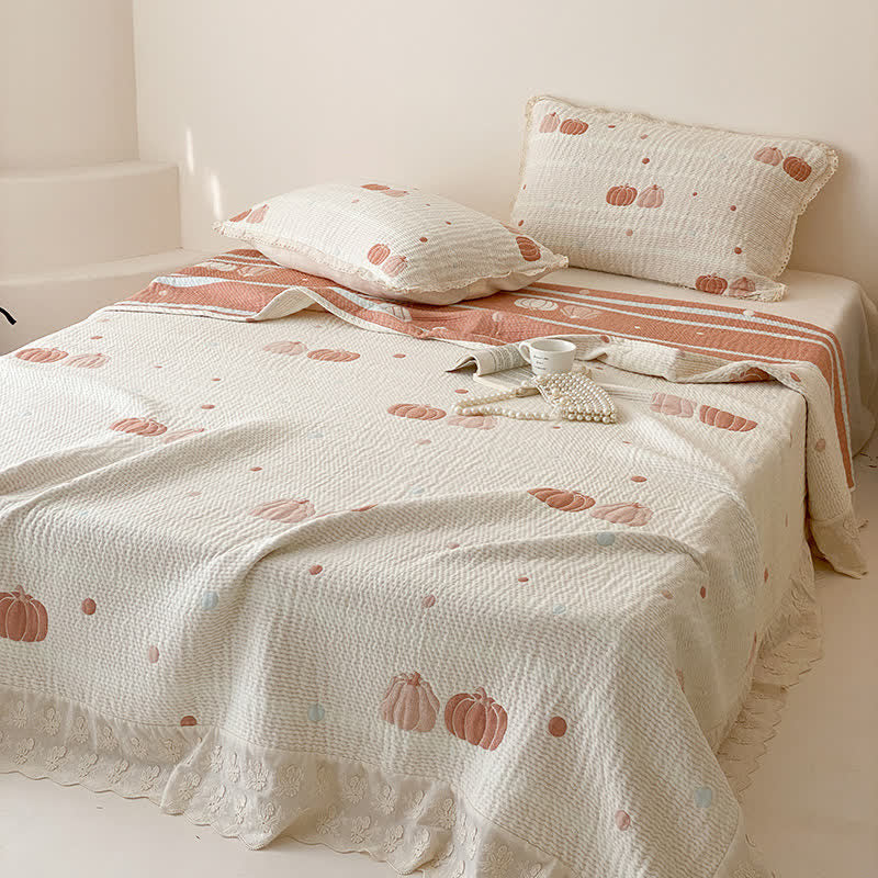 Cream Pumpkin Quilted Lyocell Summer Quilt - image 1