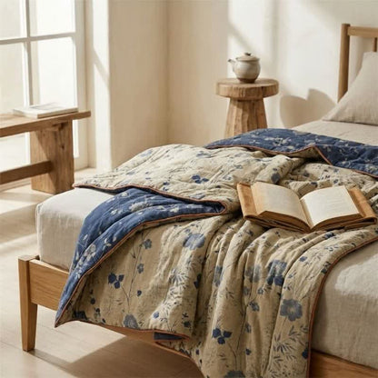 Reversible Blue Floral Cottage Quilt - image 1