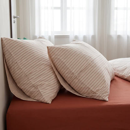 Washed Cotton French Blue Stripe Bedding Set - image 5