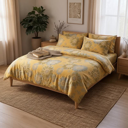 Vintage Sunflower Orange Cotton Bedding Set - image 2