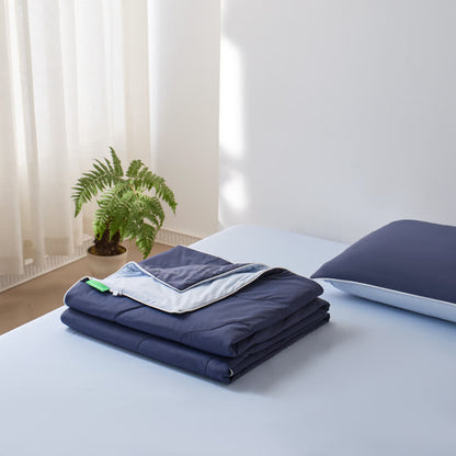 Double-Sided Cooling Lightweight Summer Comforter - Navy Blue - 79" × 91"  - image 19