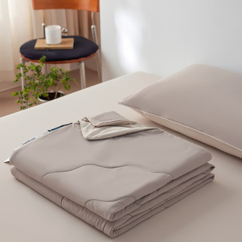 Double-Sided Cooling Lightweight Summer Comforter - Latte Beige - 79" × 91"  - image 25