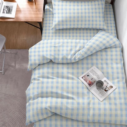 Pastel Plaid Twin XL Dorm Bedding Set - Twin XL - Blue Plaid - 5-Piece Complete Set - image 0