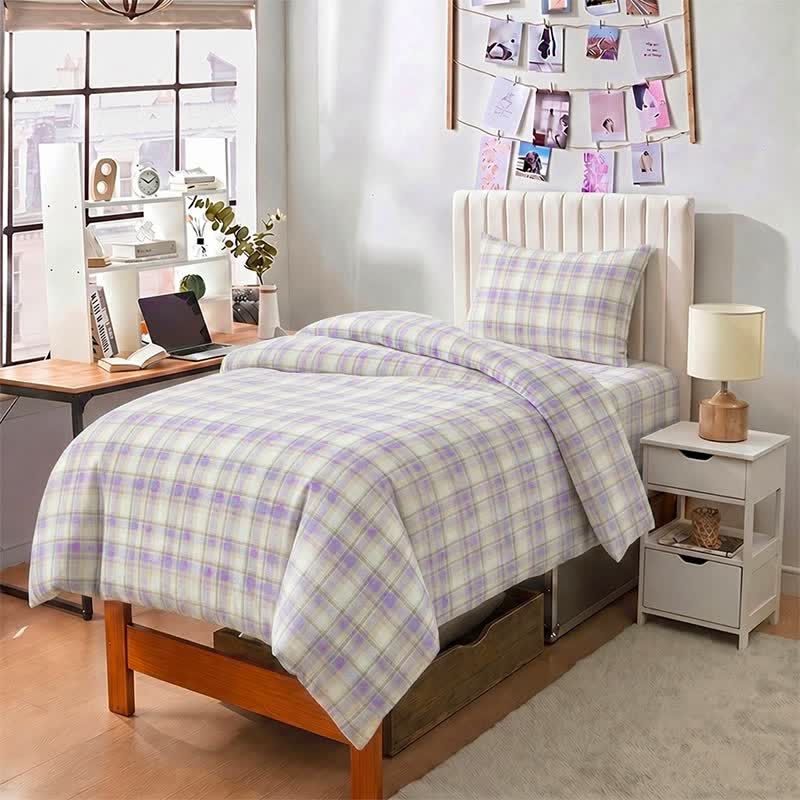 Pastel Plaid Twin XL Dorm Bedding Set - image 6