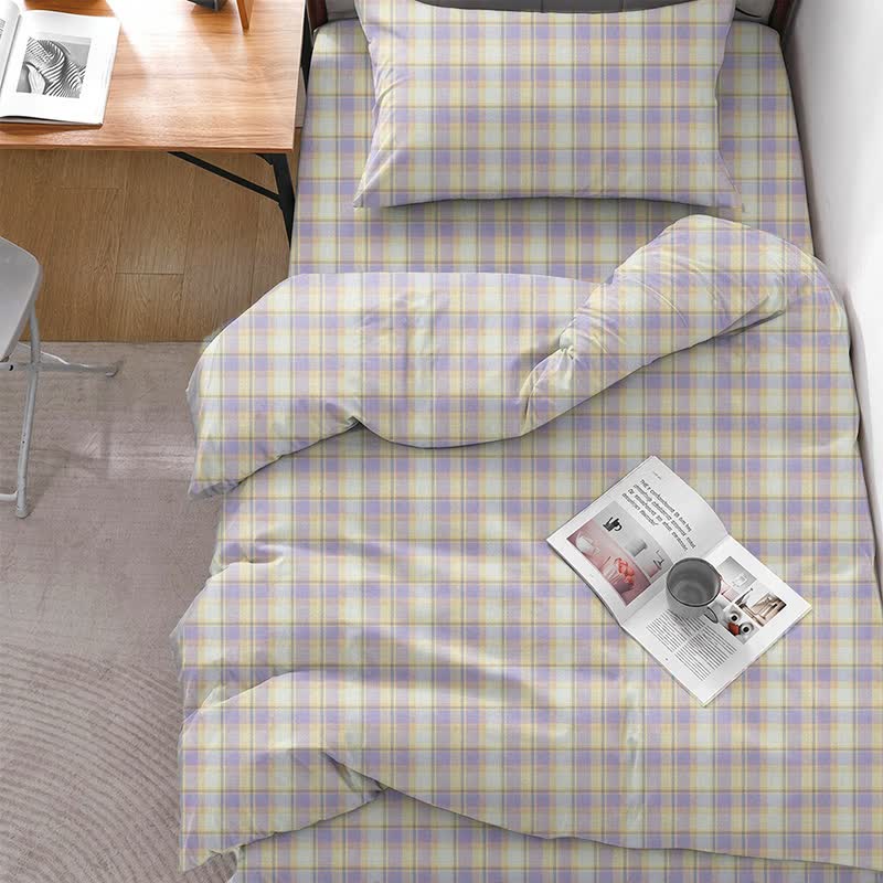 Pastel Plaid Twin XL Dorm Bedding Set - Twin XL - Purple Plaid - 5-Piece Complete Set - image 5