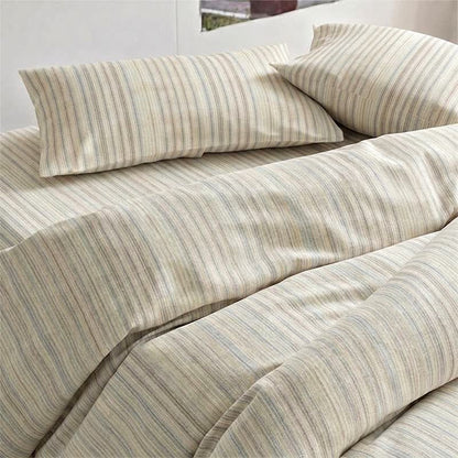 Minimalist Fine Stripe Neutral College Bedding Set - image 10
